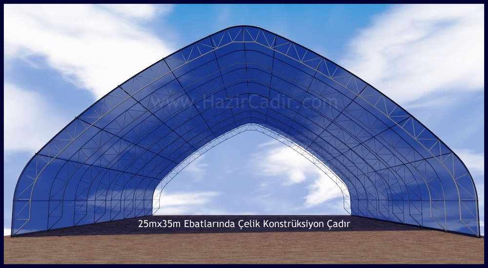 SerProfil 25mx35m Ebatlarında Çelik Konstrüksiyon Çadır Projesi - SerProfil.com)